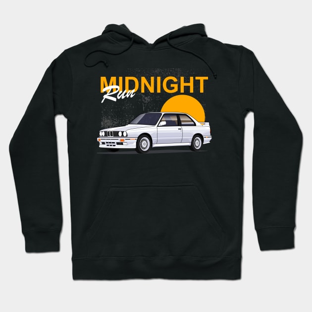 E30 Midnight Run Hoodie by masjestudio